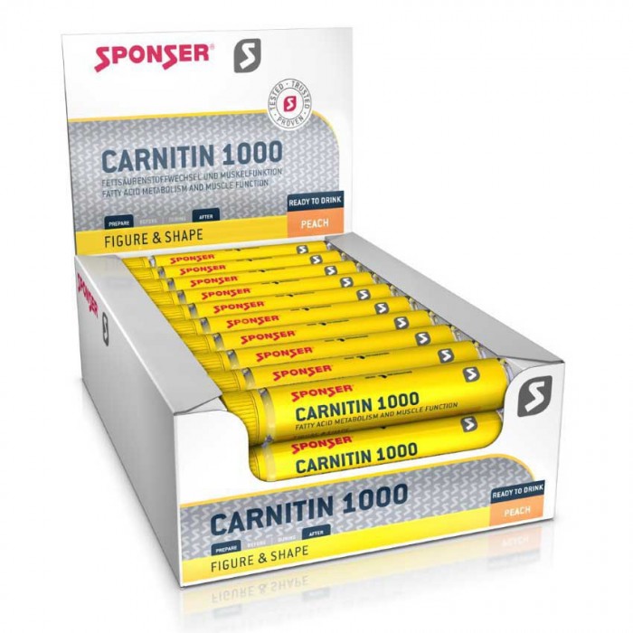 [해외]SPONSER SPORT FOOD 복숭아 보충 음료 상자 Carnitin 1000 25ml 30 단위 12140562293 Multicolor