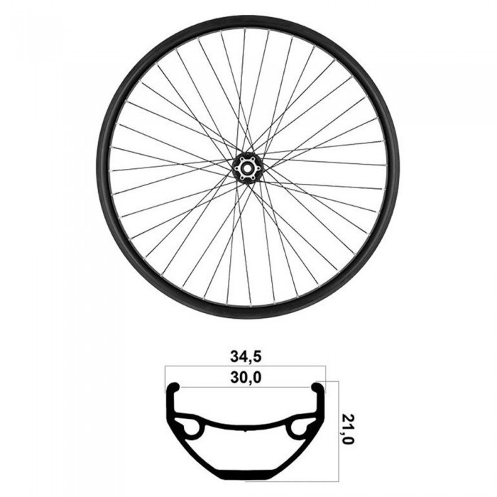 [해외]MVTEK 27.5´´ Boost Tubeless MTB 앞바퀴 1140626374 Black