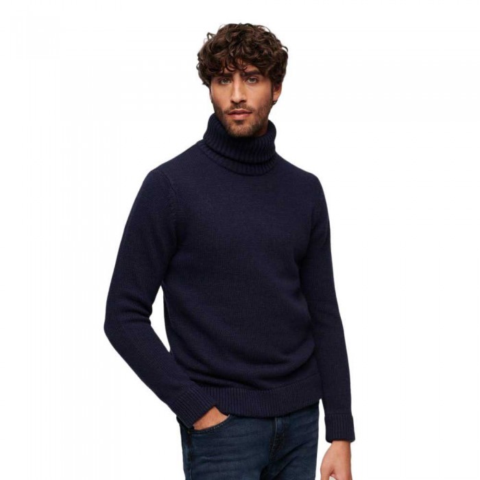 [해외]슈퍼드라이 Merchant Roll Neck 하이넥 스웨터 140549280 Dark Navy