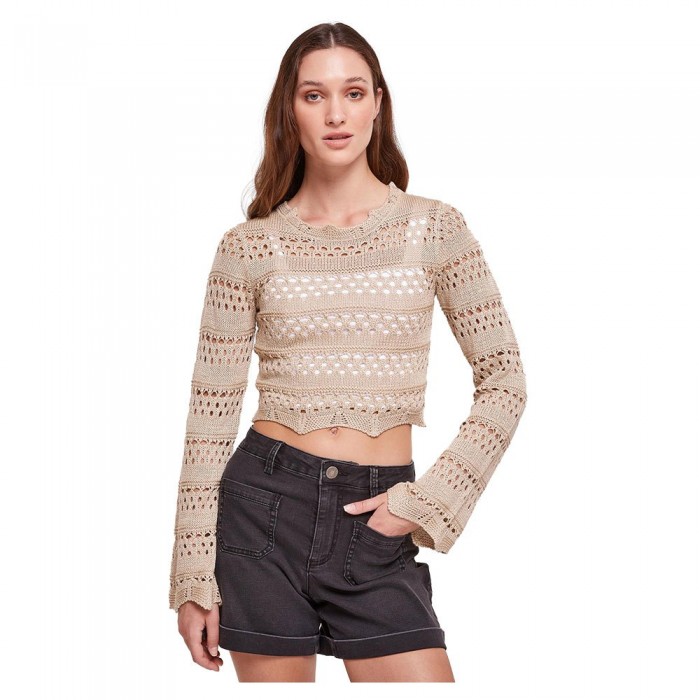 [해외]URBAN CLASSICS Crochet 긴팔 상의 139829634 Soft Seagrass