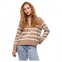 [해외]PIECES 스웨터 Sia 140557251 Silver Mink / Stripes White