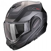 [해외]SCORPION EXO-테크 EVO 프로 Commuta 컨버터블 헬멧 9140546520 Matt Black / Silver