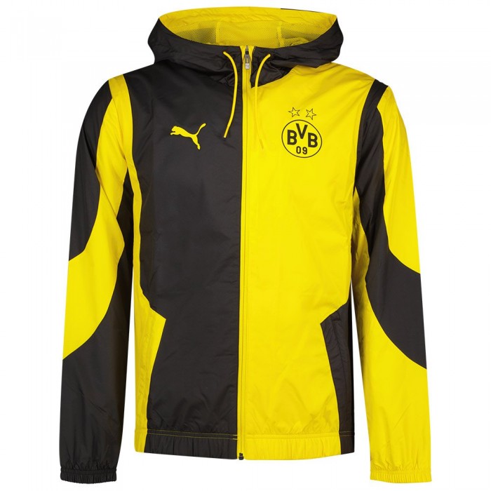 [해외]푸마 BVB Borussia Dortmund 23/24 경기 전 자켓 3140130660 Cyber Yellow / Black