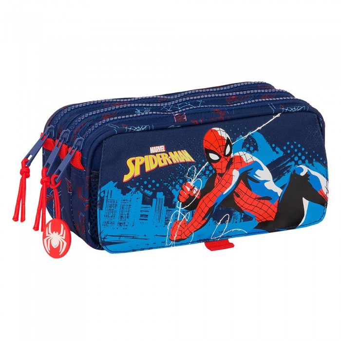 [해외]SAFTA 대형 트리플 필통 Spider-Man Neon 140675989 Multicolor