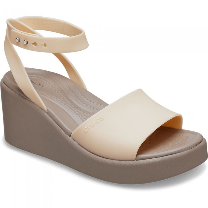 [해외]크록스 Brooklyn Ankle Strap Wedge 샌들 140545997 Shitake