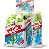 [해외]HIGH5 에너지 젤 상자 Aqua Caffeine 66g 20 단위 감귤류 4140594969 White / Blue