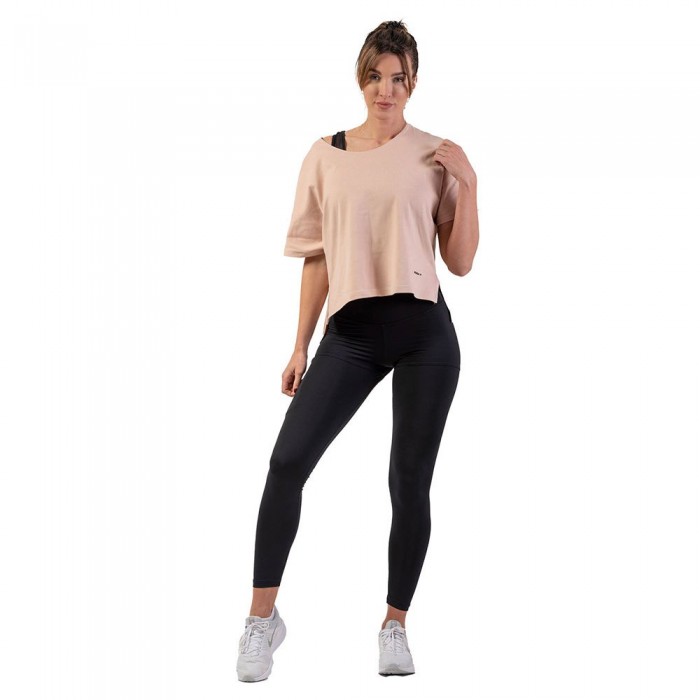 [해외]NEBBIA Organic Cotton Loose Fit The 미니malist Crop 417 스포츠 탑 12140665194 Salmon