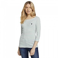 [해외]TOM TAILOR Stripe 3/4 소매 티셔츠 138605298 White Green Small Stripe