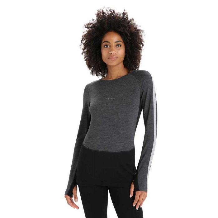 [해외]아이스브레이커 260 ZoneKnit™ Merino 긴팔 베이스 레이어 4140742226 Jet Heather / Black / Metro H