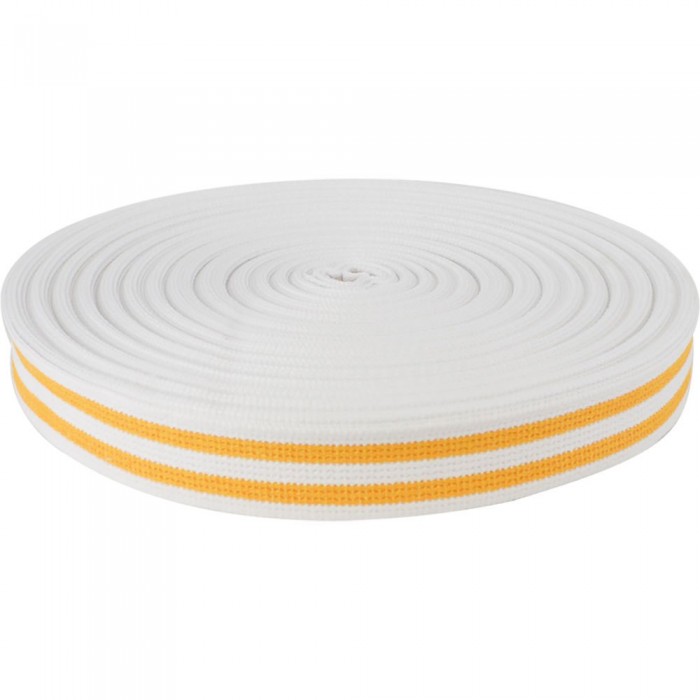 [해외]SPORTI FRANCE 50m 무도 벨트 7140671648 White / 2 Yellow Lines