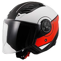 [해외]LS2 OF616 에어flow II Cover 오픈 페이스 헬멧 9140233918 Matt White / Red