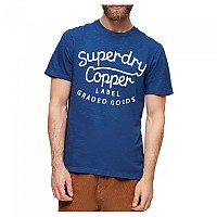[해외]슈퍼드라이 Copper Label Script 반팔 티셔츠 140587944 Pilot Mid Blue Slub