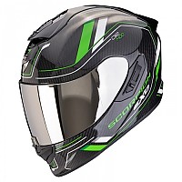 [해외]SCORPION 풀페이스 헬멧 EXO-1400 EVO II Carbon 에어 Mirage 9140546438 Black / Green