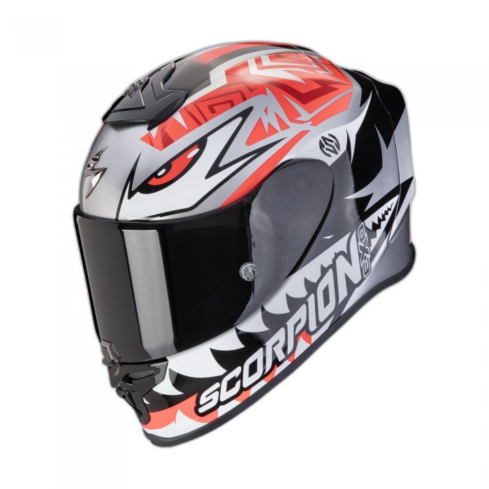 [해외]SCORPION EXO-R1 EVO Air Zaccone 풀페이스 헬멧 9140546507 Silver / Black / Red