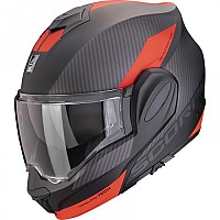 [해외]SCORPION EXO-테크 EVO 팀 컨버터블 헬멧 9140546533 Matt Black / Silver / Red
