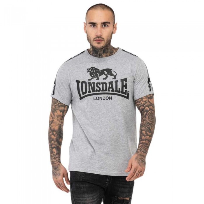 [해외]LONSDALE Stour 반팔 티셔츠 7140760297 Marl Grey / Black / White