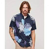 [해외]슈퍼드라이 Hawaiian 반팔 셔츠 140588258 Chrysanthemum Navy