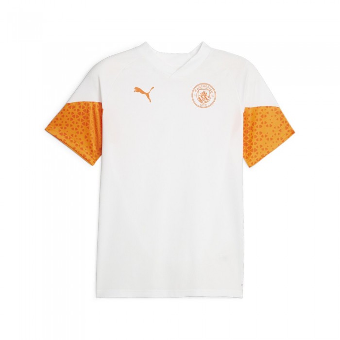 [해외]푸마 Manchester City FC 23/24 트레이닝 반팔 티셔츠 3140130512 White / Orange Popsicle