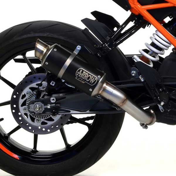 [해외]ARROW Dark GP2 KTM Duke 125 ´17-20 인증된 머플러 9140448119 Black