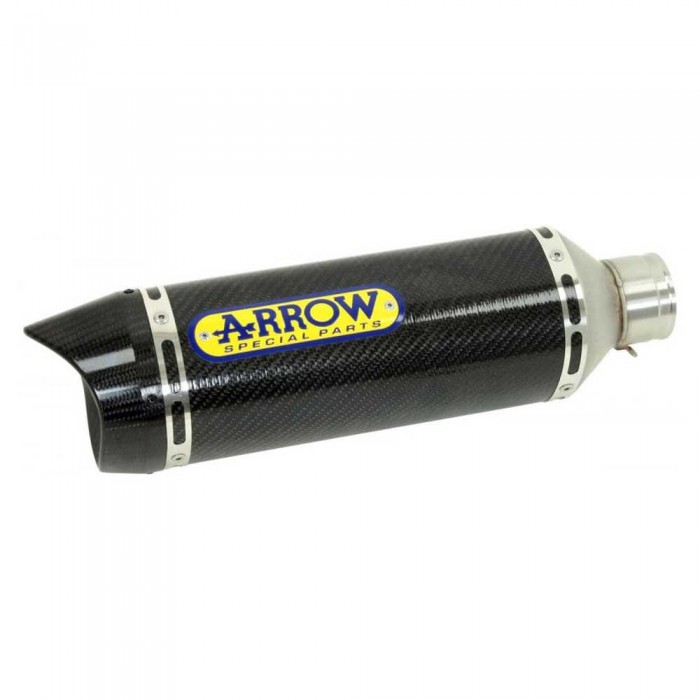 [해외]ARROW Thunder Aluminium Dark With Carbon End Cap Yamaha MT-07 ´14-20 인증된 머플러 9140449198 Black