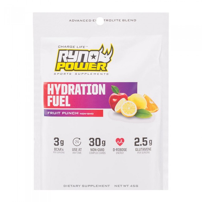 [해외]RYNO POWER Hydration Fuel Single Serving 45gr Fruit Punch 4140663850 White