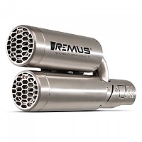 [해외]REMUS Double Mesh With Removable Sound Insert For Vespa GTS 300 HPE 2021년 유로5 레이스 머플러 9140765043 Brushed
