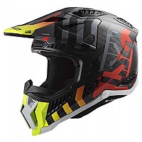 [해외]LS2 MX703 Carbon X-포스 Barrier 오프로드 헬멧 9140764401 High vision Yellow / Red