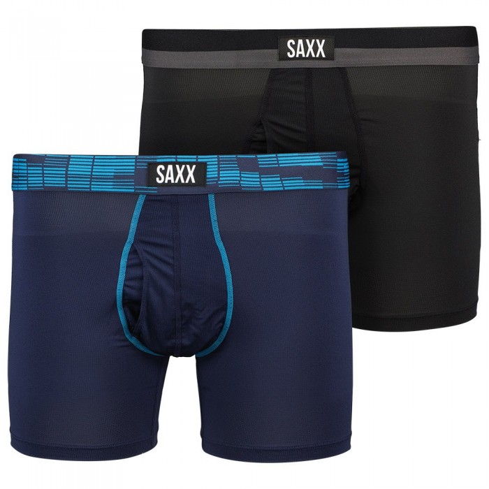 [해외]SAXX 언더웨어 복서 Sport Mesh 2 단위 5140645629 Navy Digi Dna / Black