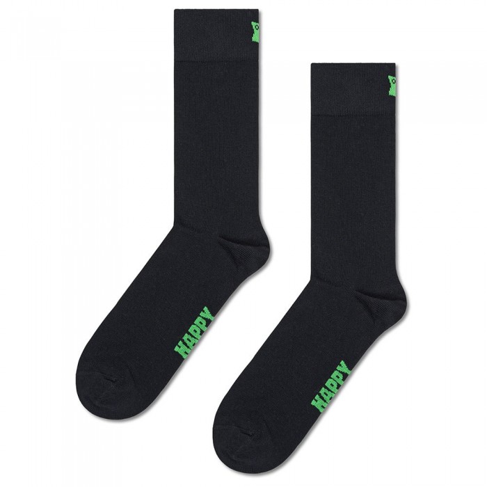 [해외]HAPPY SOCKS Solid 크루 양말 140776556 Black