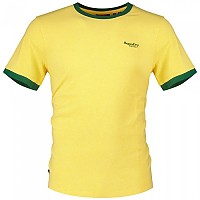[해외]슈퍼드라이 Essential 로고 Ringer 반팔 티셔츠 140588134 Canary Yellow Marl / Drop Kick Green