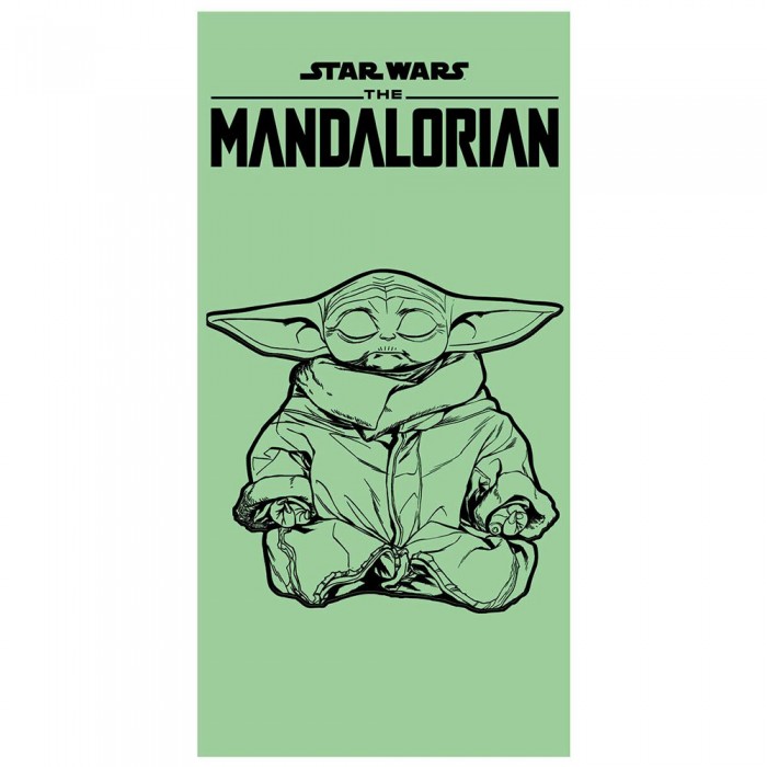 [해외]DISNEY 면 수건 The Mandalorian Star Wars 140x70 cm 7139060179 Green / Black