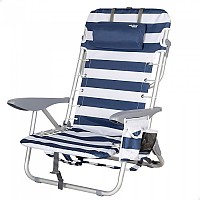 [해외]AKTIVE 낮은 접이식 해변 의자 쿠션 및 포켓 위치의 광선 4 6140581870 Multicolor