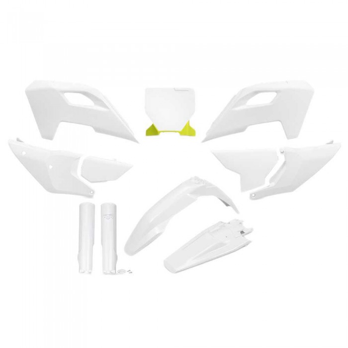 [해외]UFO Husqvarna TC/FC 2023-2024 HUKIT626F-040 Fork Protectors & 오토바이 플라스틱 키트 9140865102 White 2020-2024