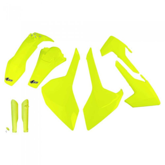 [해외]UFO Husqvarna TE/TX/FE 2017-2019 HUKIT618F-DFLU Fork Protectors & 오토바이 플라스틱 키트 9140865129 Neon Yellow