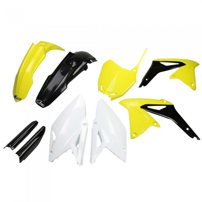 [해외]UFO Suzuki RMZ 450 2008-2017 SUKIT414F-999 Fork Protectors & 오토바이 플라스틱 키트 9140866318 Original 2013