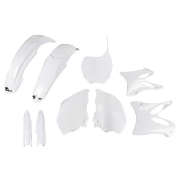 [해외]UFO Yamaha YZ 125/250 2008-2014 No USA YAKIT302F-046 Fork Protectors & 오토바이 플라스틱 키트 9140866633 White