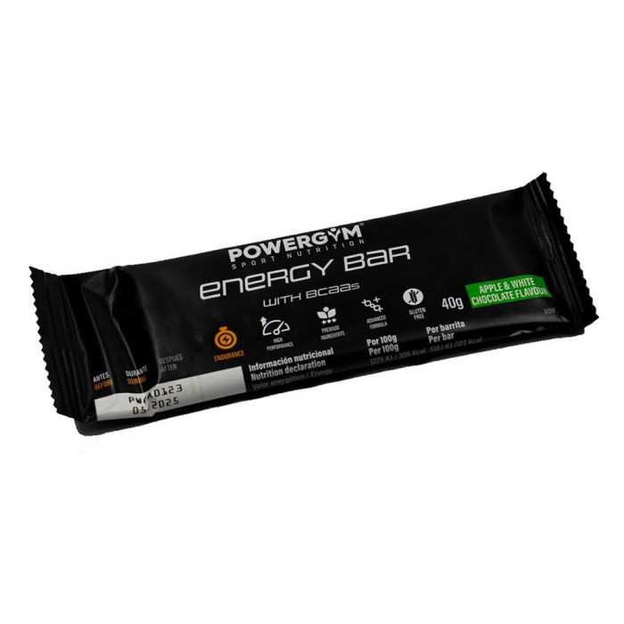 [해외]POWERGYM 에너지 바 애플&화이트 초콜릿 40gr 4140488147 Black