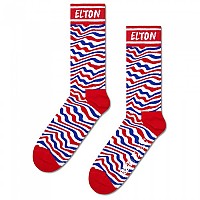 [해외]HAPPY SOCKS Elton John Striped 크루 양말 140776523 Red