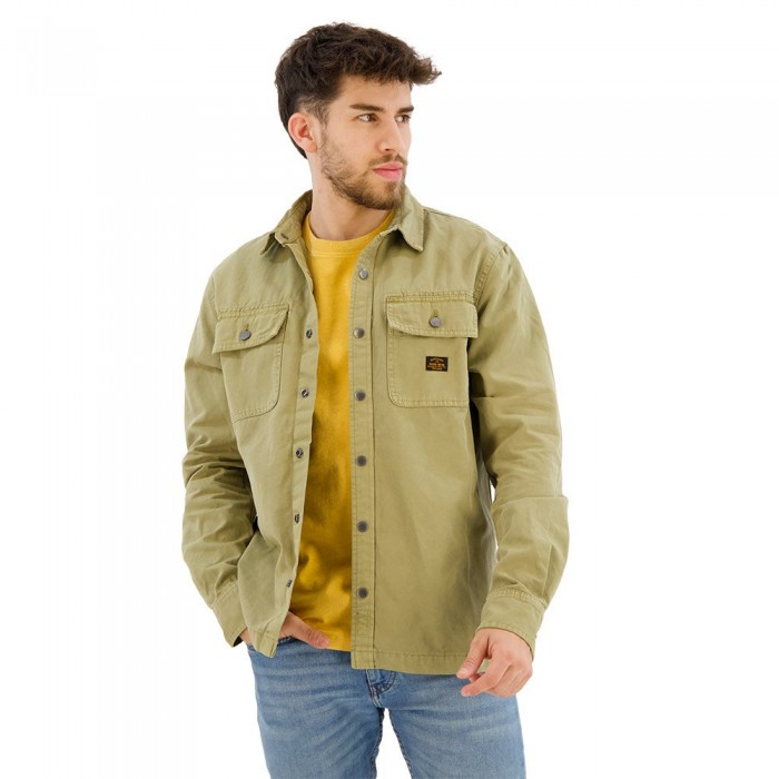 [해외]슈퍼드라이 Canvas Workwear 오버셔츠 140587887 Fatigue Green