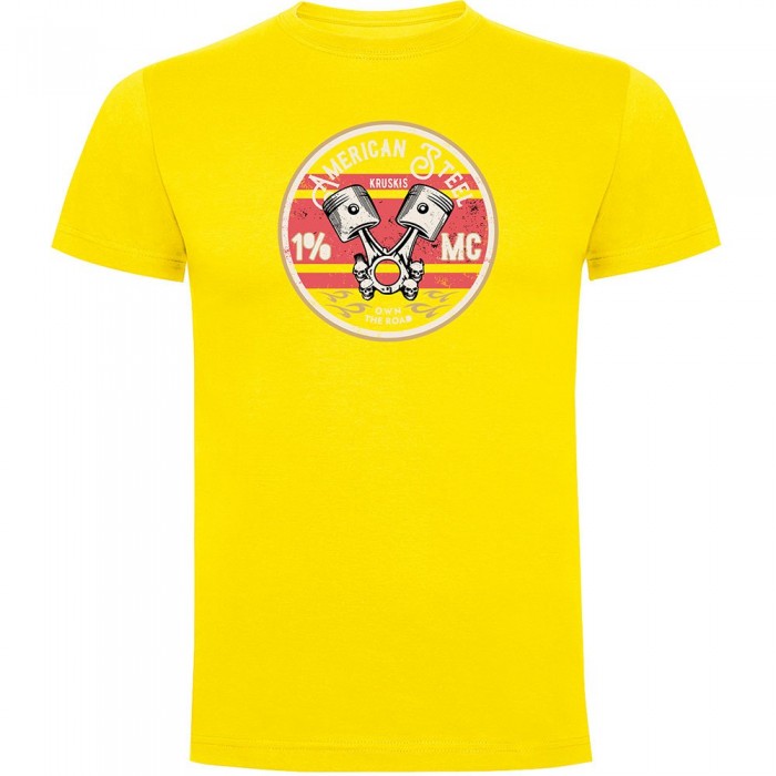 [해외]KRUSKIS 반소매 티셔츠 American Steel 9140965469 Yellow