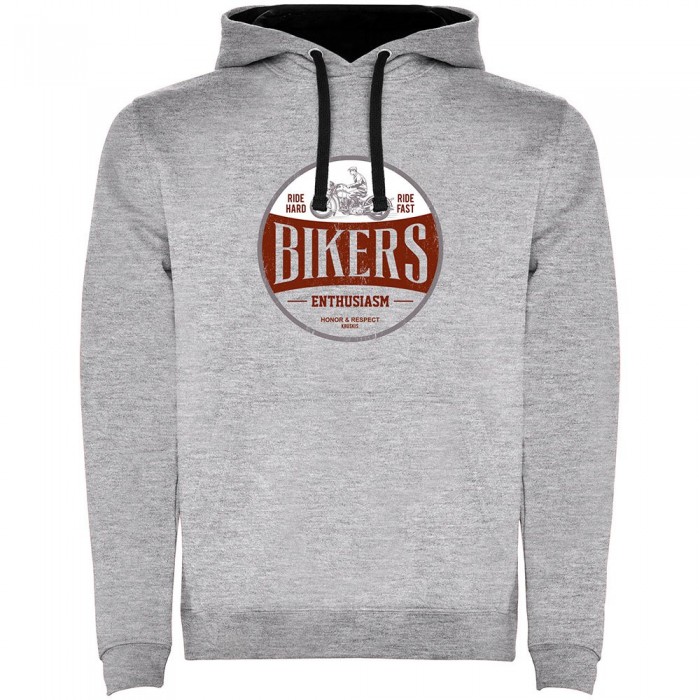 [해외]KRUSKIS Bikers Enthusiasm Two Colour 후드티 9140965620 Heather Grey / Black