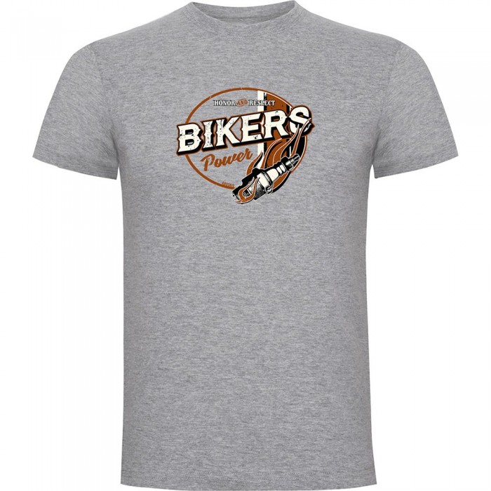 [해외]KRUSKIS Bikers 파워 반팔 티셔츠 9140965637 Heather Grey