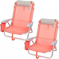 [해외]AKTIVE 낮은 접이식 의자 다중 위치 알루미늄 Flamingo 2 단위 6140969491 Red / Grey