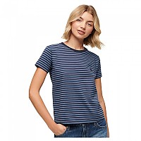 [해외]슈퍼드라이 반소매 티셔츠 Essential 로고 Str Fitted 140964578 Wedgewood Blue / Richest Navy Stripe