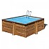 [해외]GRE POOLS 지상 나무 수영장 Sunbay Square Carra 3 305x305x119 Cm 6140951774 Blue / Brown