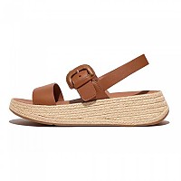 [해외]핏플랍 F-Mode Espadrille Buckle Leather Flatform 슬리퍼 140168856 Light Tan