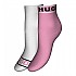 [해외]휴고 로고 Color 짧은 양말 2 켤레 140776168 Medium Pink