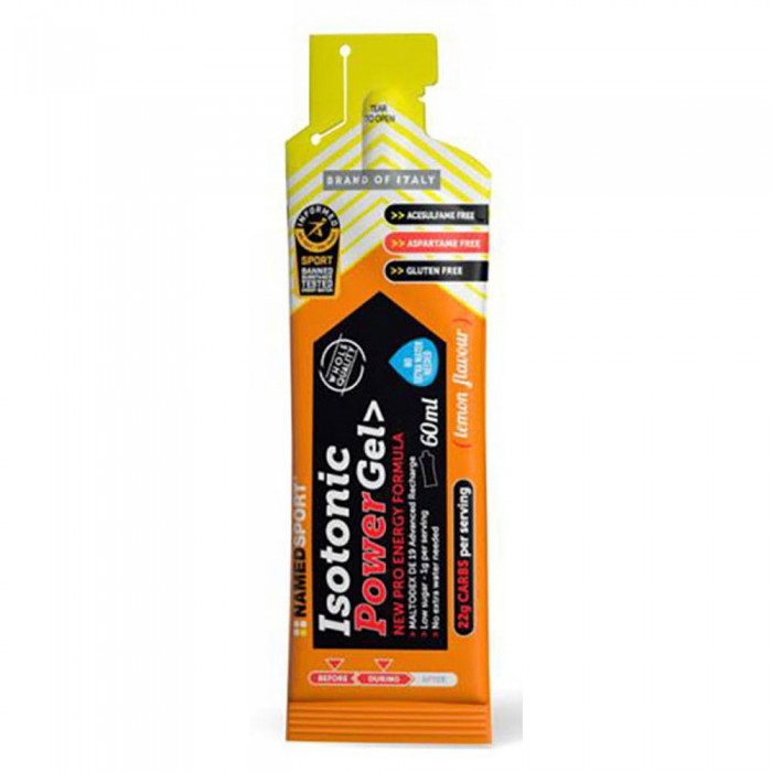 [해외]NAMED SPORT Isotonic 파워 60 ml Lemon 에너지 젤 상자 24 단위 3140936048 Multicolor