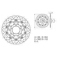 [해외]BREMBO 78B40862 브레이크 디스크 9140881078 Silver