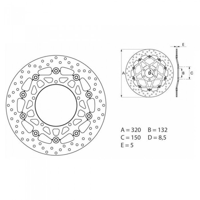 [해외]BREMBO 78B40871 브레이크 디스크 9140881082 Silver